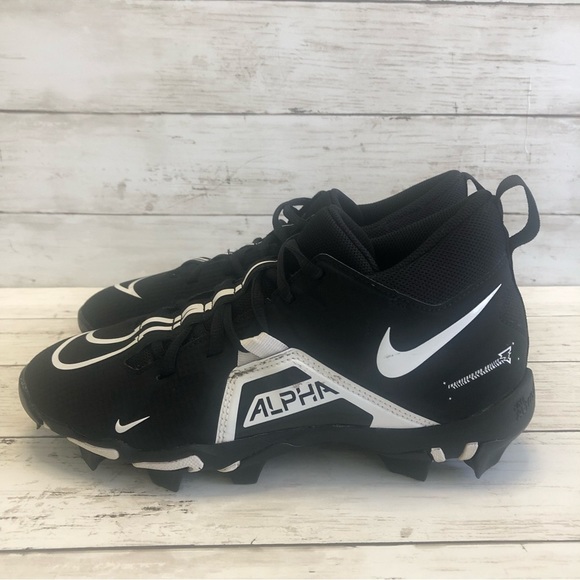 NIKE ALPHA Menace 3 Shark Men’s Black/White Football Cleats Size 7 - Picture 3 of 15